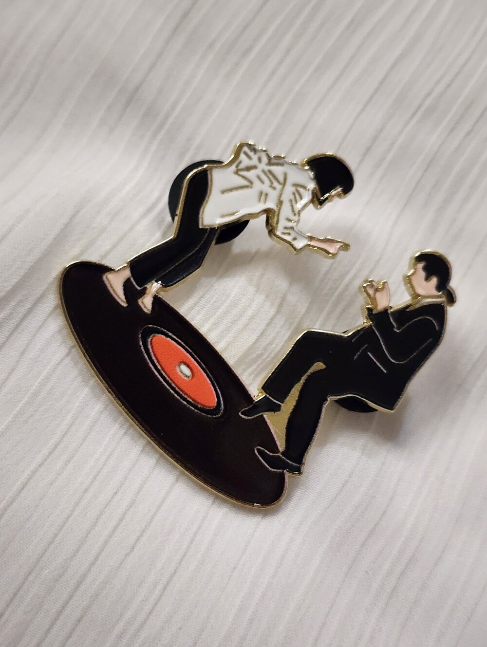 ✨ "Pulp Fiction" Vincent and Mia Twist Dance Vinyl Enamel Pin ✨